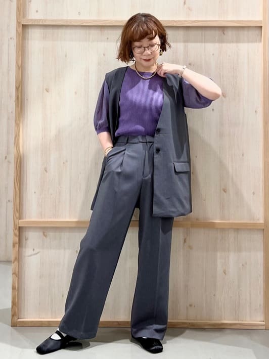 nakoさんの「THE SHOP TK｜ノーカラージレ【セットアップ可/洗濯機OK】」を使ったコーディネート
