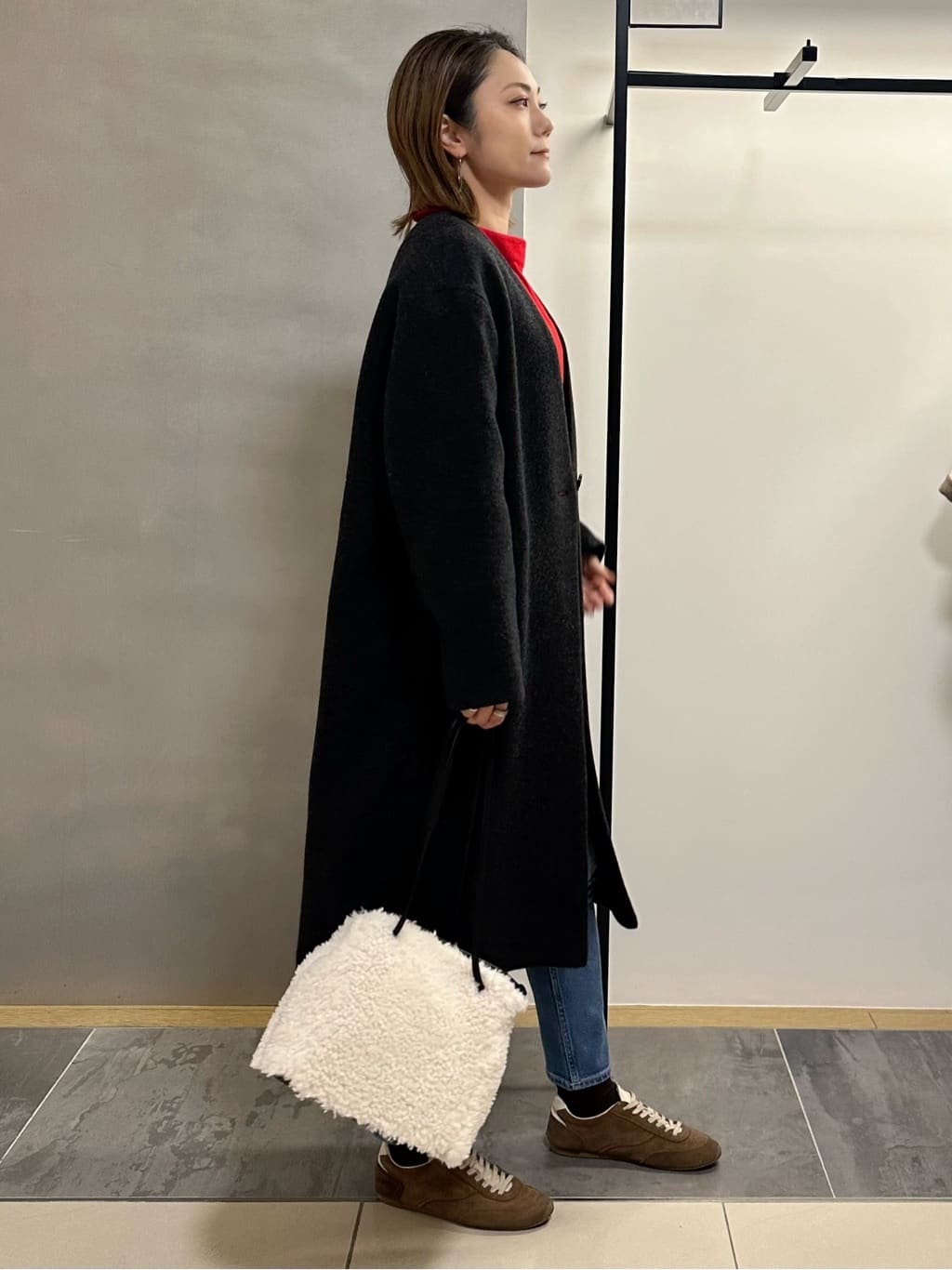 MAIさんの「INDIVI｜【軽量／ウール混】ライトフォルム ロングコート」を使ったコーディネート