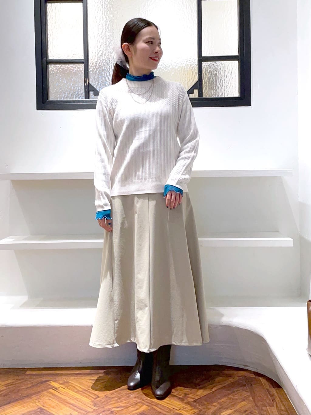あんりさんの「grove｜【毛玉軽減／洗える】ミニケーブルニット」を使ったコーディネート