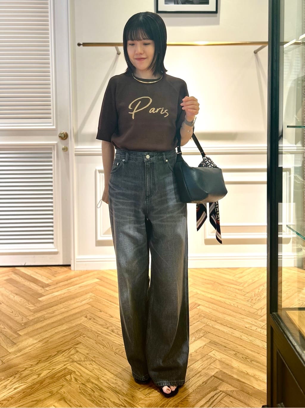 cocoさんの「DRESSTERIOR｜ヴィンテージ加工ワイドデニムパンツ」を使ったコーディネート