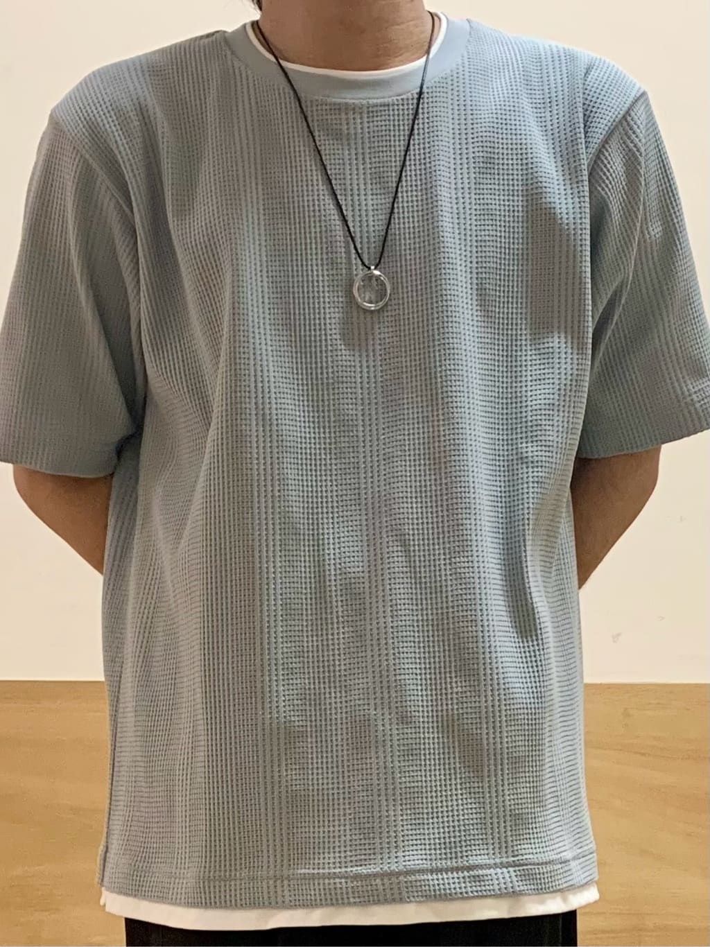 MATUさんの「THE SHOP TK｜ランダムワッフル半袖Tシャツ 【洗濯機ＯＫ】」を使ったコーディネート