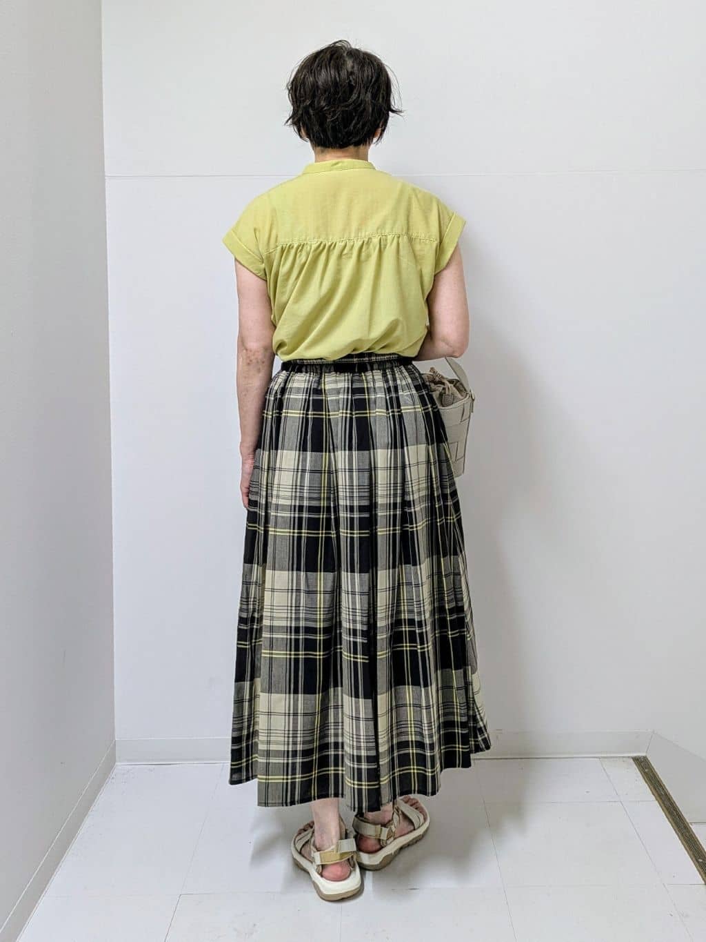 Asaさんの「Dessin｜【洗える】映えチェック柄ギャザースカート」を使ったコーディネート