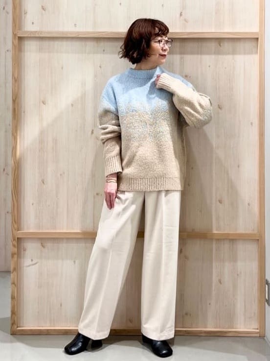 nakoさんの「THE SHOP TK｜バルキーブレンドヤーンニットプルオーバー」を使ったコーディネート