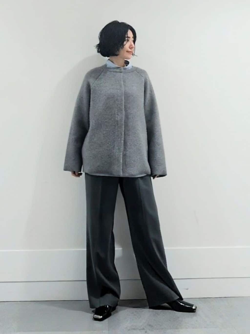 ミズタさんの「UNTITLED｜【軽アウター/ミドル丈】ウールニットコーディガン」を使ったコーディネート