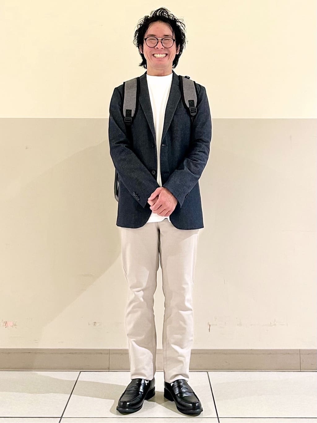 KENJI Iさんの「THE SHOP TK｜エバーデニムジャケット【色落ちしにくい/洗濯機OK/ストレッチ/セットアップ可】」を使ったコーディネート