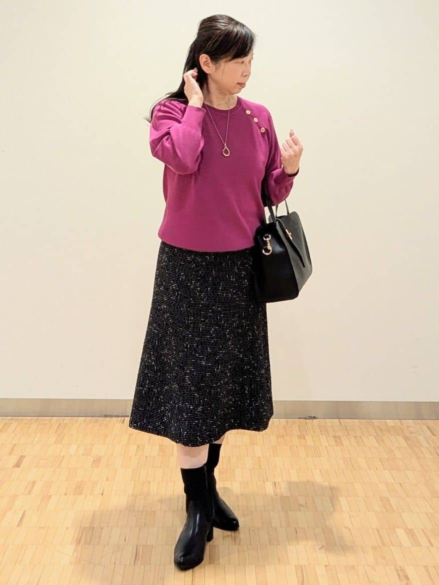 なおさんの「Reflect｜【ゆったり着られる◎】ラグランスリーブニット」を使ったコーディネート