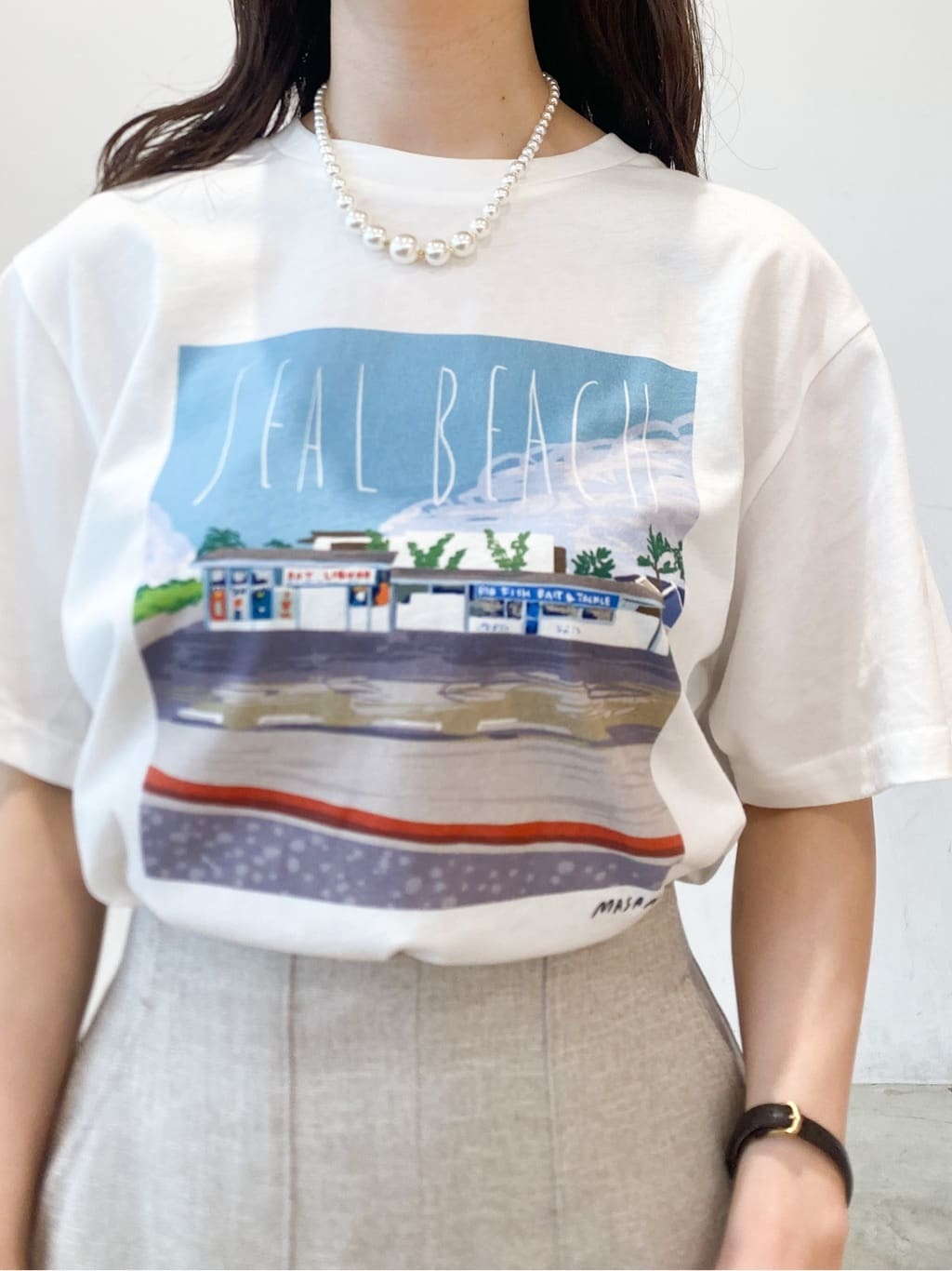 haruさんの「OPAQUE.CLIP｜風景イラストプリントTシャツ」を使ったコーディネート