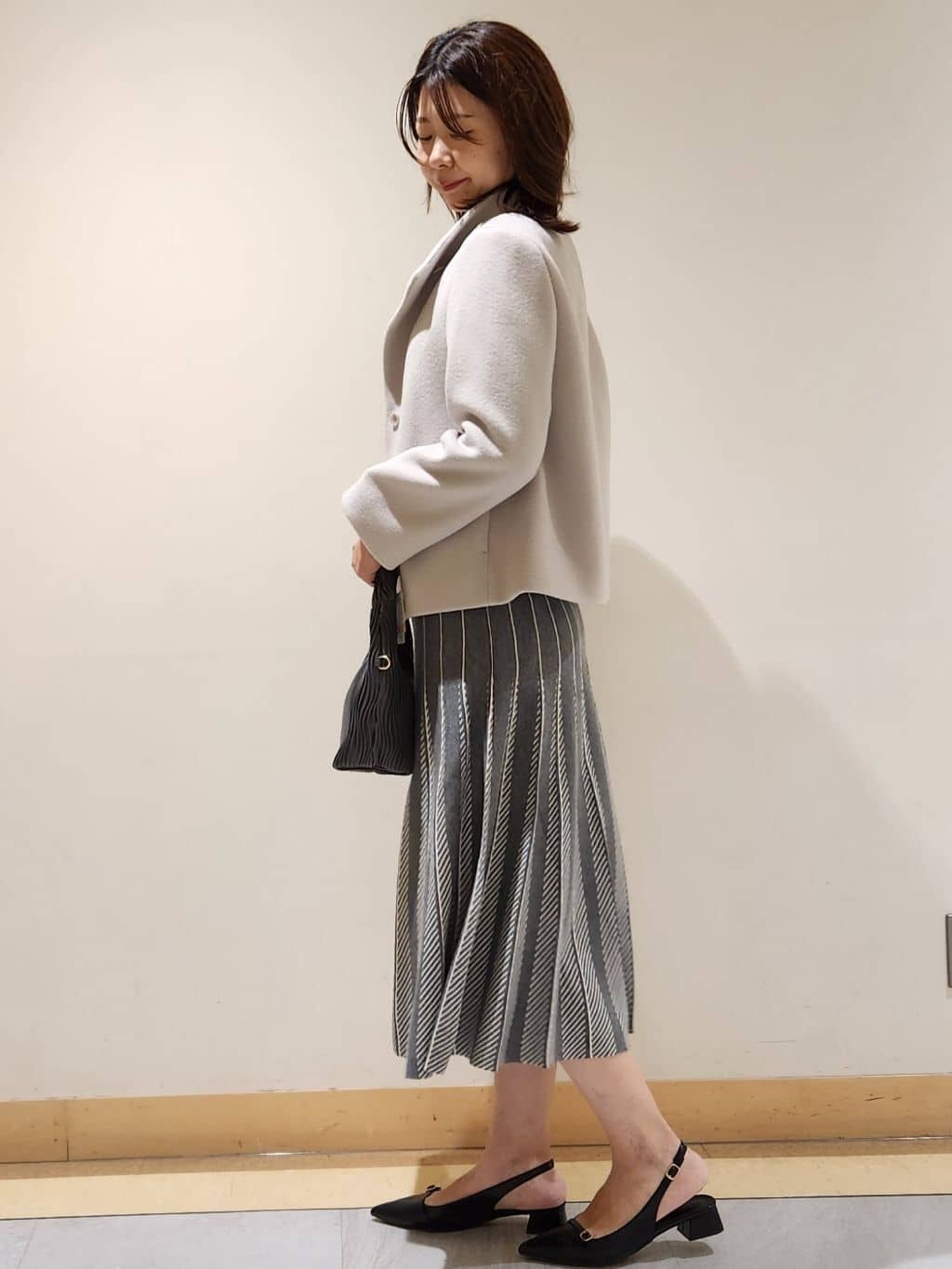 yukaさんの「COUP DE CHANCE｜【日本製】スタンドカラーのショート丈コート」を使ったコーディネート
