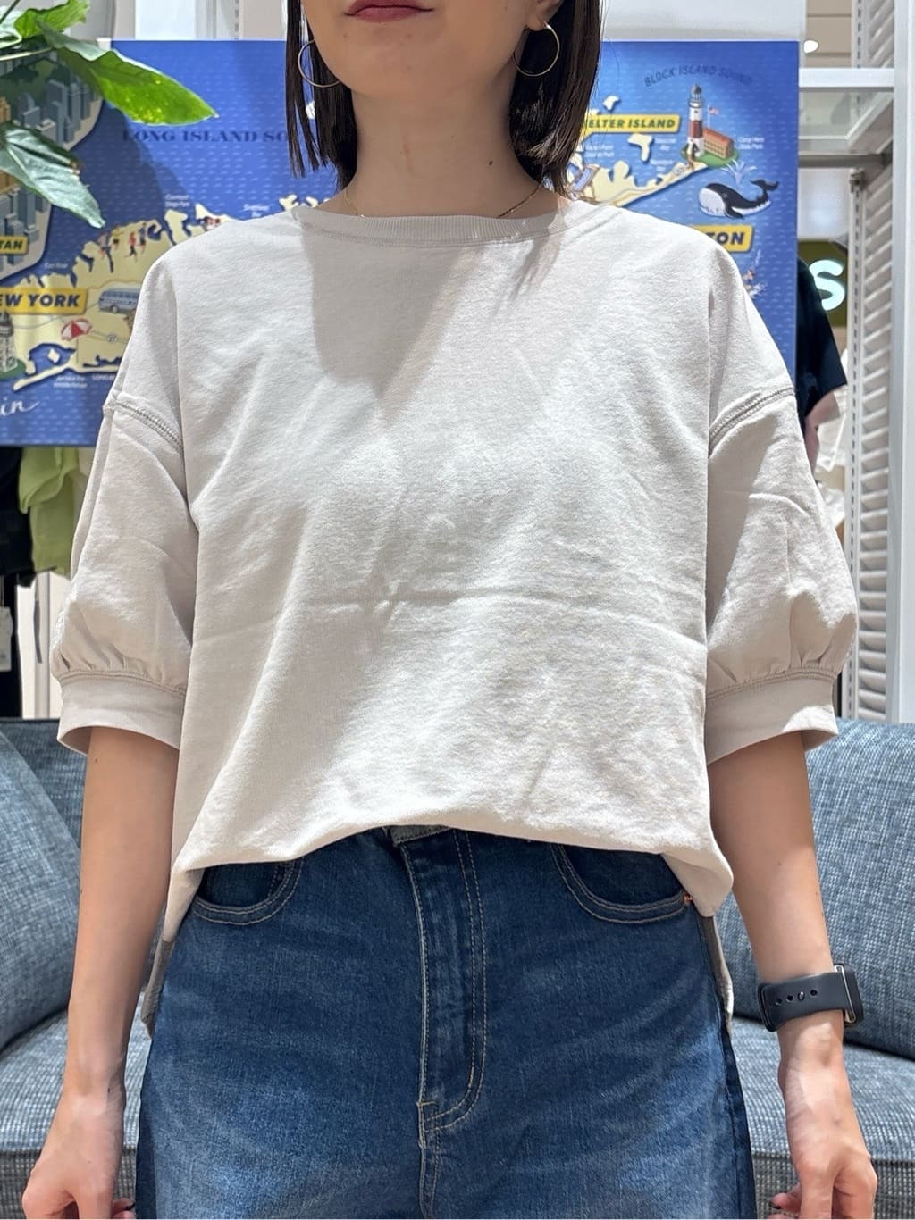 risaさんの「Dessin｜【360度可愛い/前後2WAY/洗える】ライトコットンヘンリーカットソー」を使ったコーディネート
