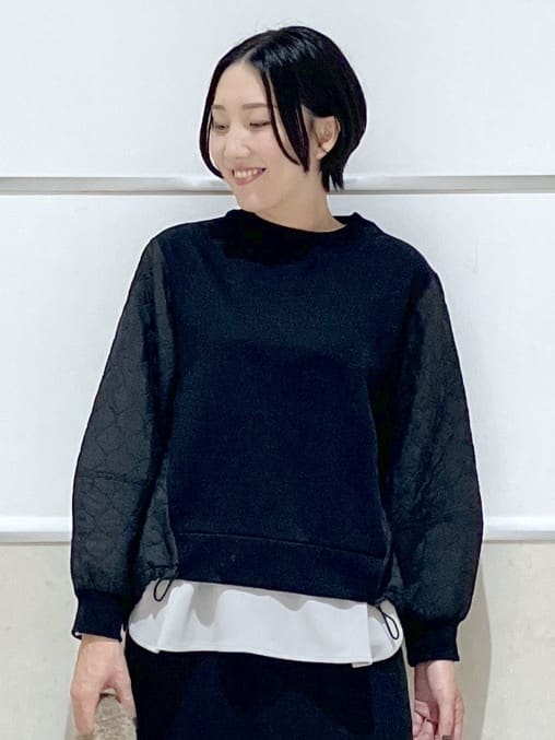 eriko さんの「Dessin｜【セットアップ可/ウエストゴム】裏毛Iラインスカート」を使ったコーディネート