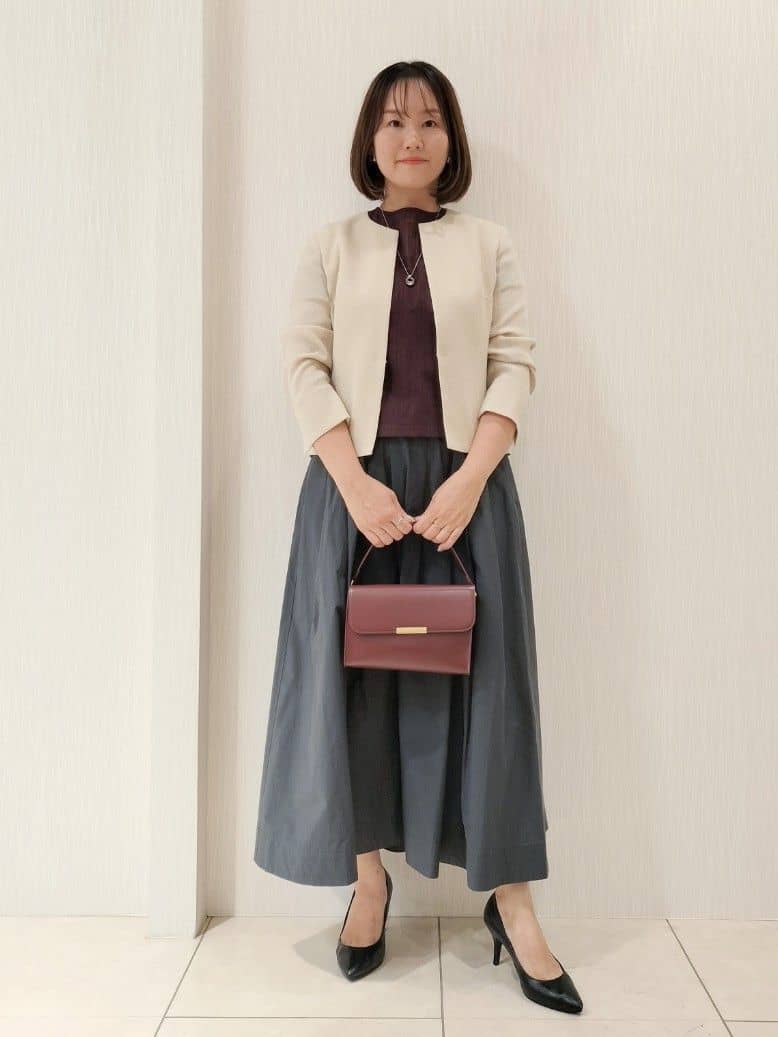 naokoさんの「UNTITLED｜【短丈/日本製】カラミ風メッシュ ノーカラージャケット」を使ったコーディネート