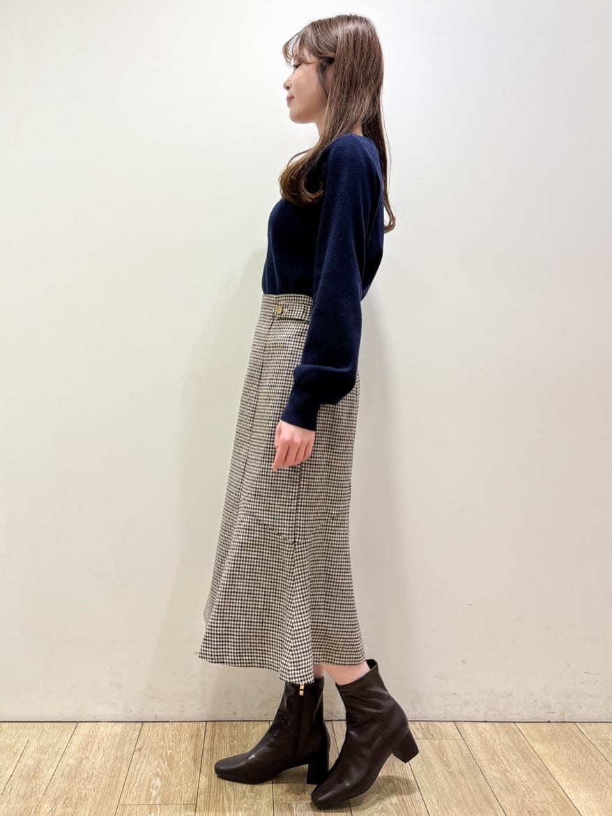 ayaさんの「index｜ラメスカラップビジューデザインニット【洗濯機OK】《6col／S～LL》」を使ったコーディネート