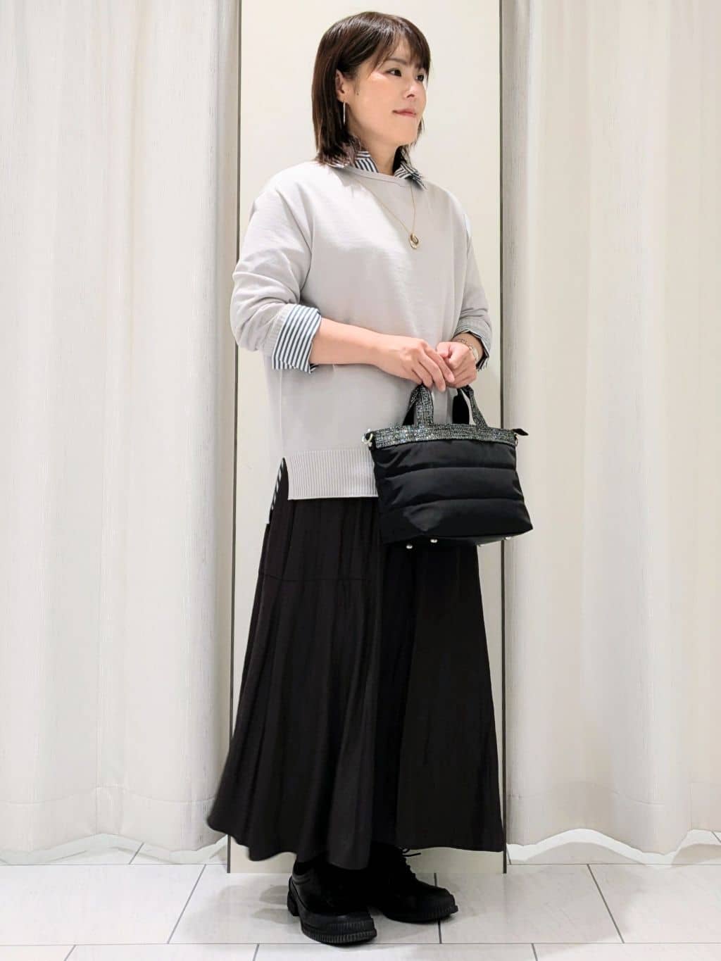 Onumaさんの「UNTITLED｜【8色展開/体型カバー】魅せるタイムレスニット」を使ったコーディネート