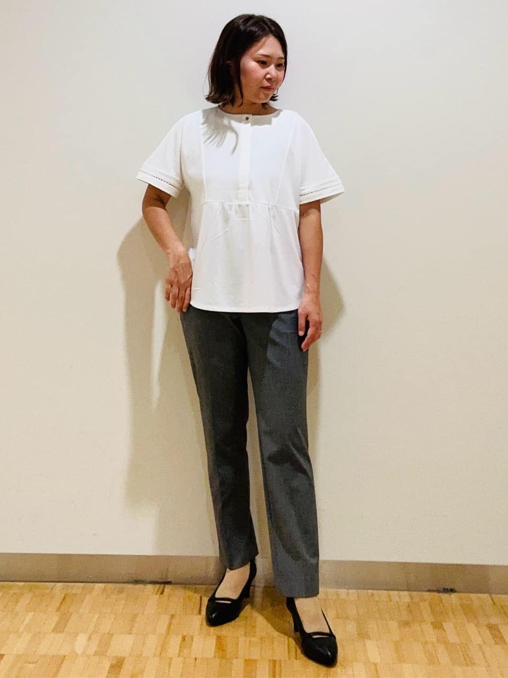 haseさんの「Reflect｜【私のパンツ／手洗い可】ベーシックテーパードパンツ」を使ったコーディネート