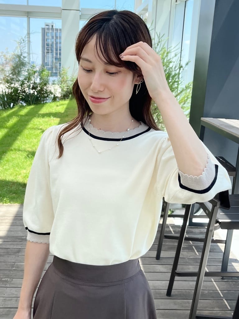 はばさんの「Couture brooch｜【マシンウォッシャブル・美シルエット】裾シアーフレアスカート」を使ったコーディネート