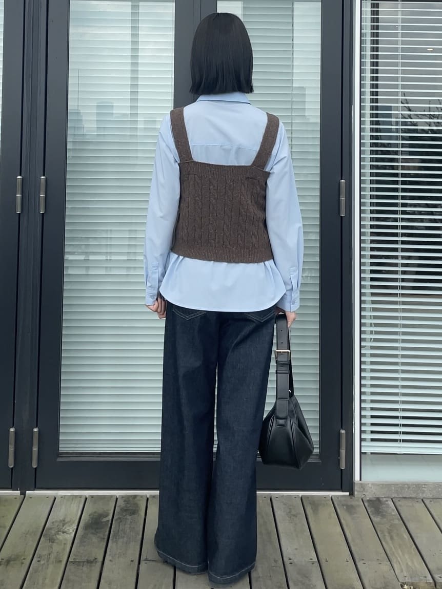 NATSUMIさんの「grove｜【SETITEM】ケーブルニットビスチェ」を使ったコーディネート