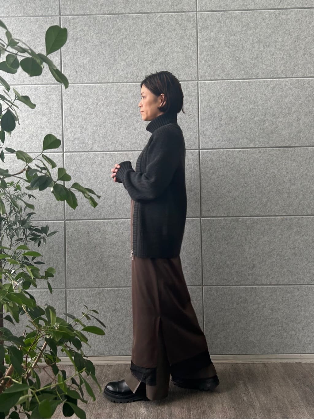 yukoさんの「CODE A｜dual form zip knit」を使ったコーディネート