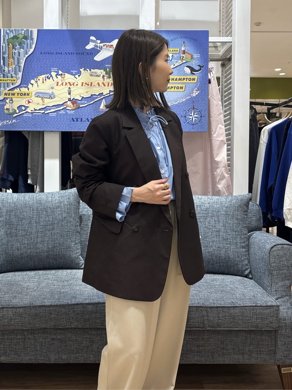risaさんの「Dessin｜【洗える】ダブルブレストジャケット」を使ったコーディネート