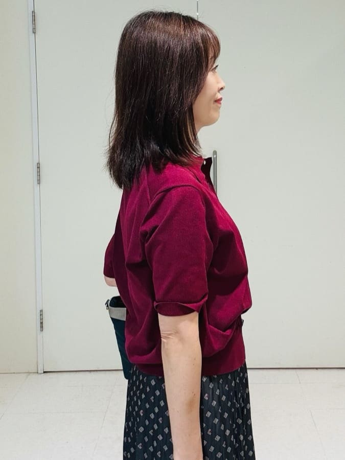 makiさんの「UNTITLED｜【トレンド/きれいめ】5分袖ポロニット」を使ったコーディネート