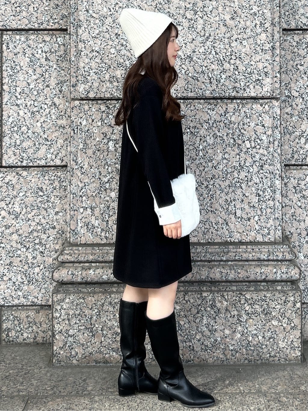 sayaさんの「OPAQUE.CLIP｜ロゴ入りリブニットワッチ」を使ったコーディネート