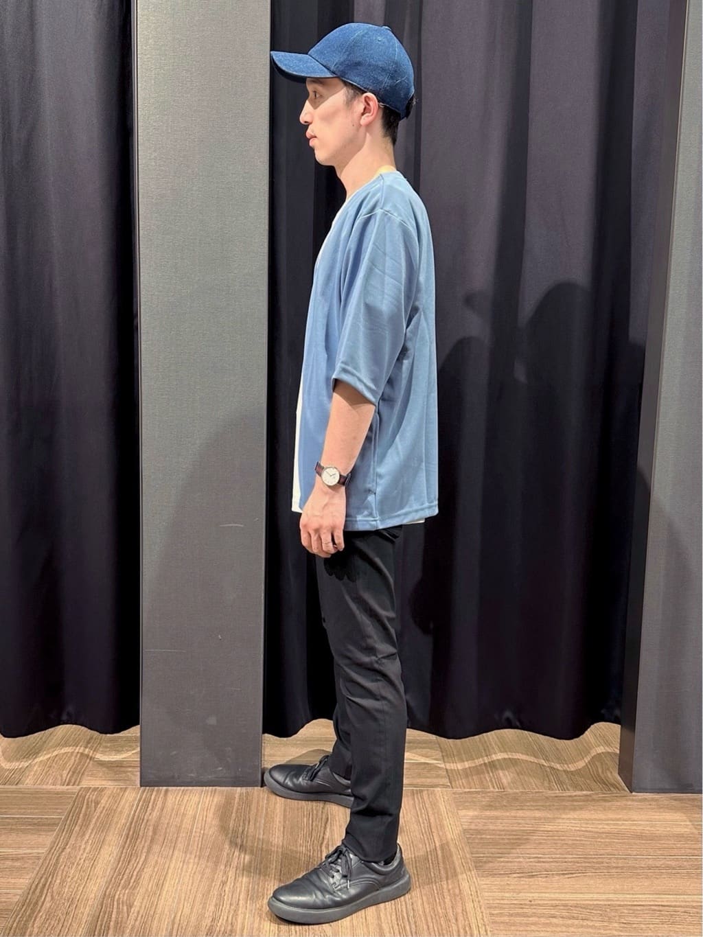 tomoyaさんの「THE SHOP TK｜五分袖カーディガン+半袖Tシャツセットアイテム 洗濯機OK」を使ったコーディネート