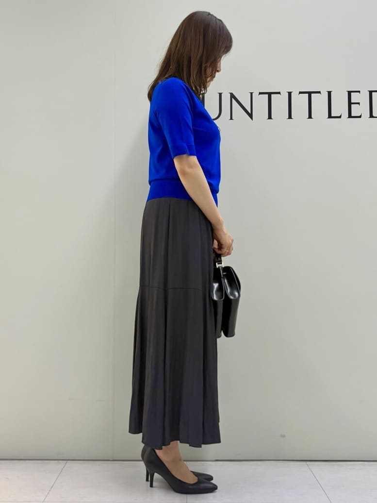 Sakaiさんの「UNTITLED｜【アンサンブル可/薄手/洗える】5分袖クルーニット」を使ったコーディネート