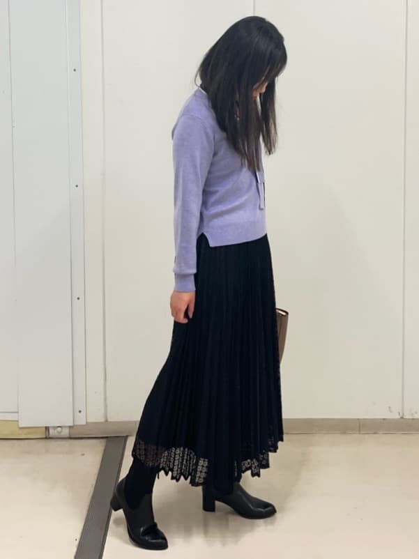 Rihoさんの「Reflect｜【イージーケア】サークルダイヤ柄レースプリーツスカート」を使ったコーディネート
