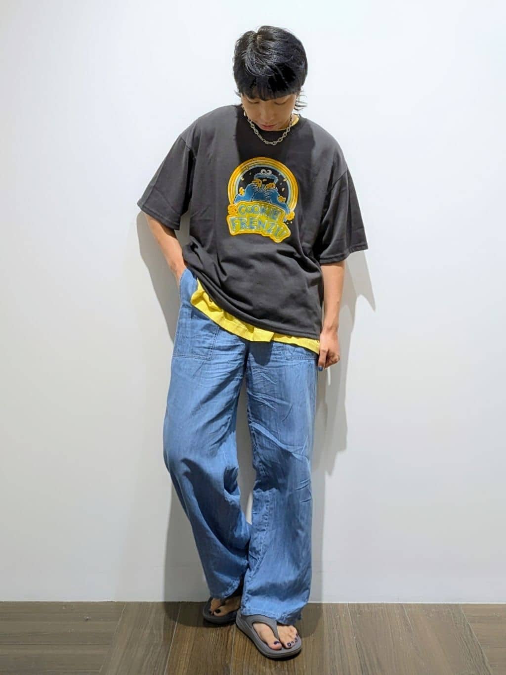 4410さんの「THE SHOP TK｜異素材切替フォトプリントTシャツ【洗える】」を使ったコーディネート