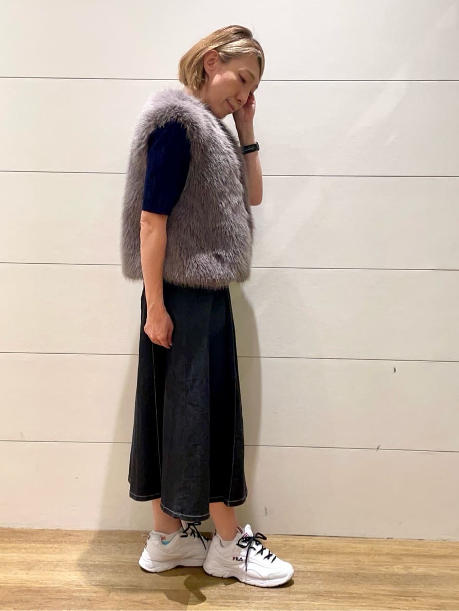 Ryoさんの「THE SHOP TK｜フェイクファーベスト」を使ったコーディネート