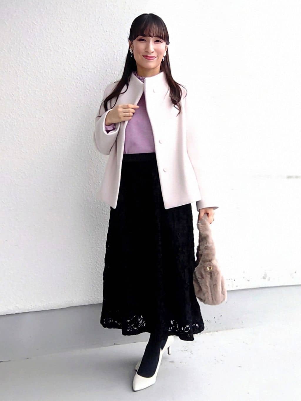 keinaさんの「SunaUna｜【日本製】スタンドカラーのショート丈コート」を使ったコーディネート