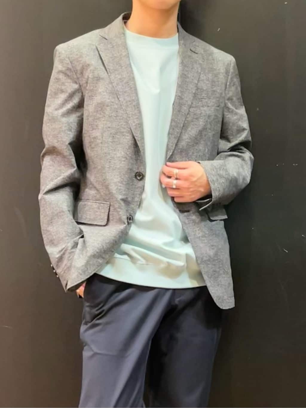 すずきさんの「TAKEO KIKUCHI｜【抗菌防臭】COOL DOTS（R）ドビープリント ジャケット」を使ったコーディネート