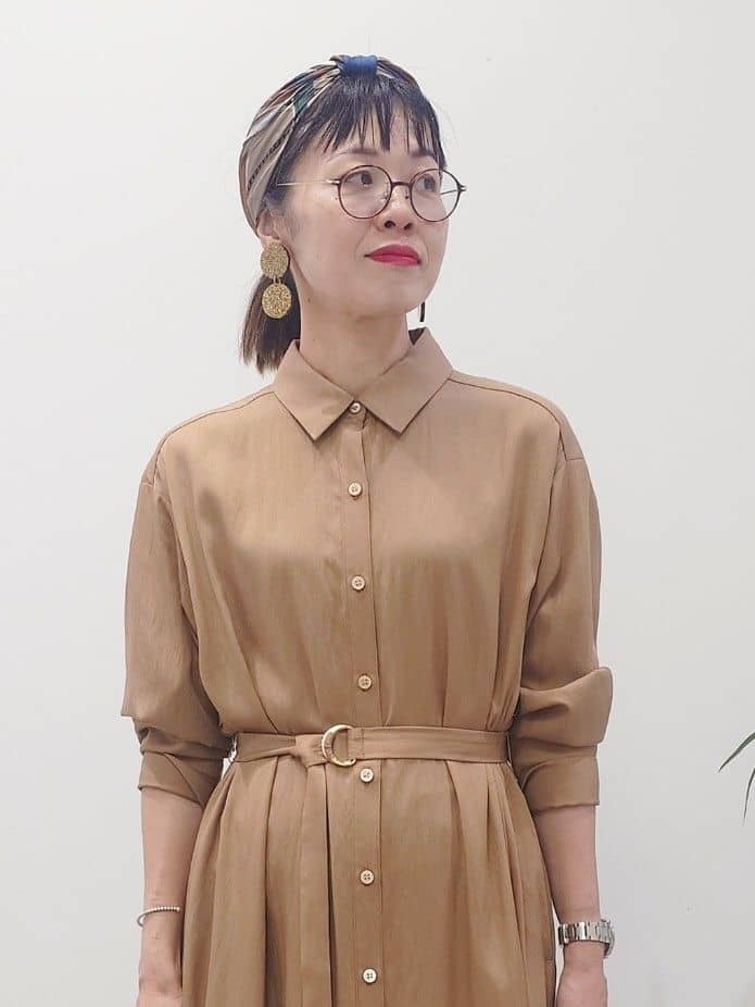 MUTSUKOさんの「UNTITLED｜【前開きボタン/ベルト付/羽織シャツ/】2WAYトレンチ風ワンピース」を使ったコーディネート