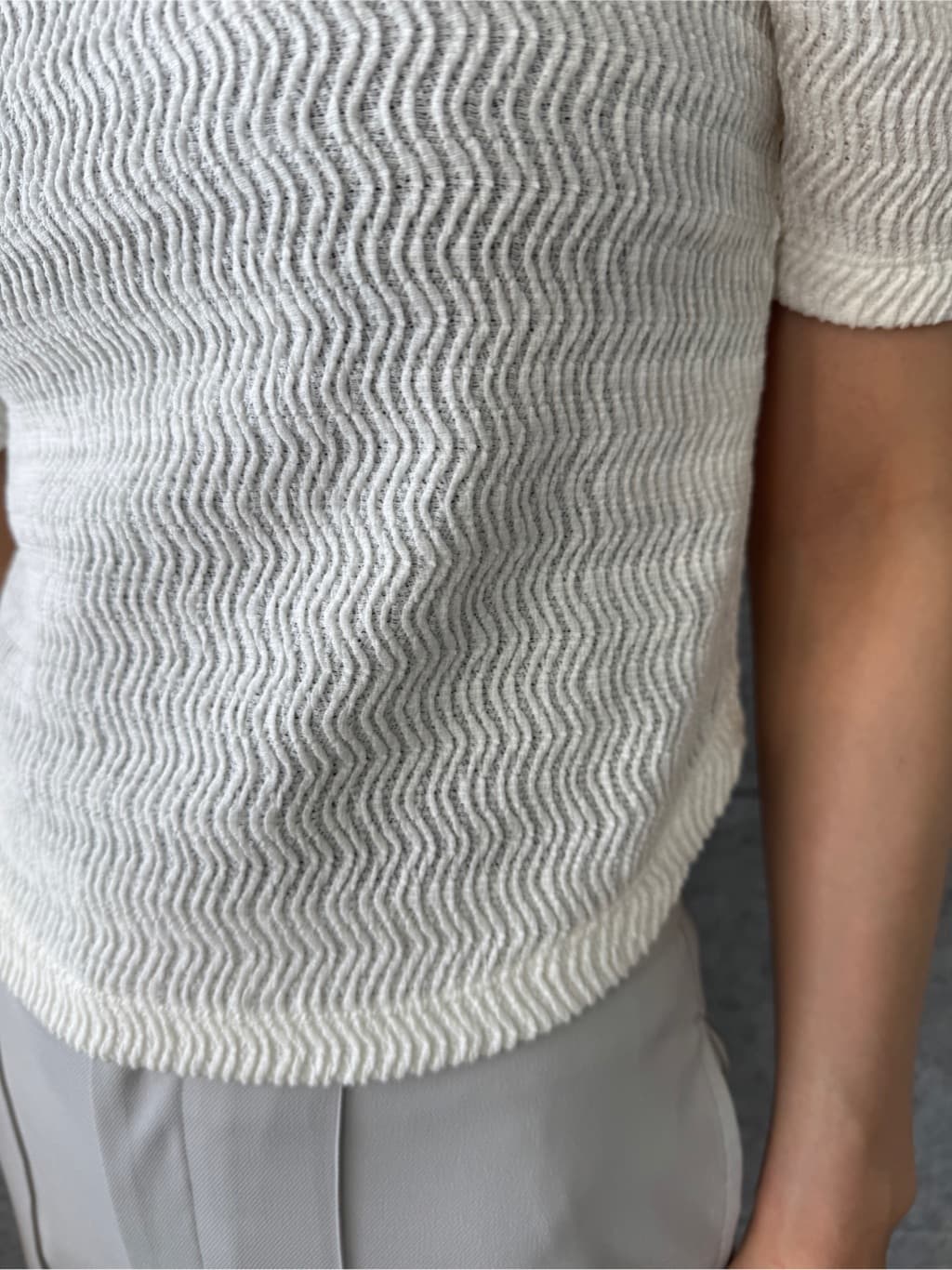 uchi__yamaさんの「CODE A｜gather puff jersey tops」を使ったコーディネート