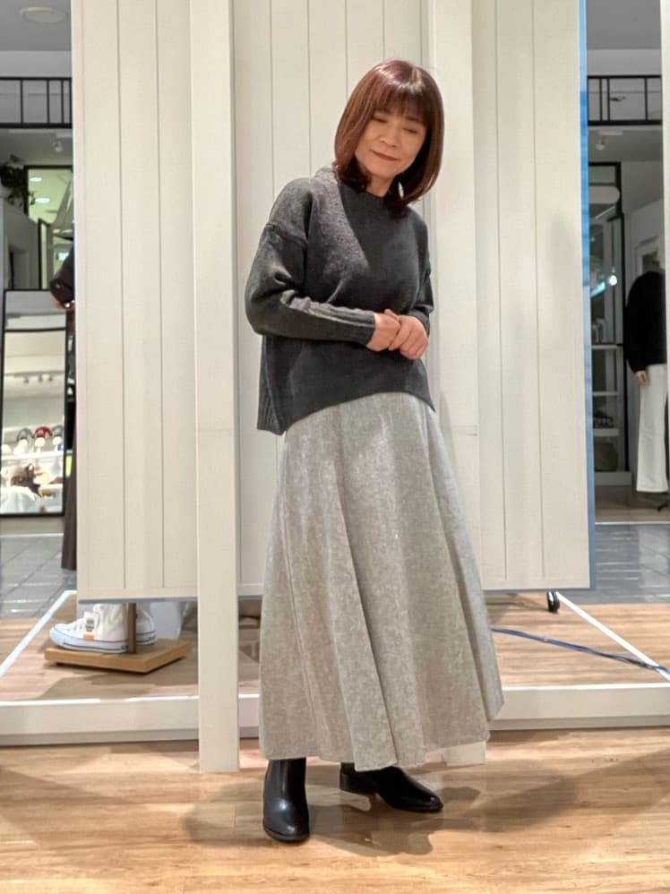 Fujitaさんの「Dessin｜【洗える】クルーネックワイドニット」を使ったコーディネート
