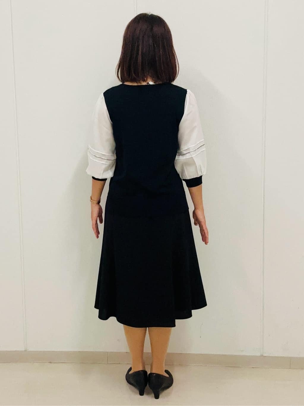 haseさんの「Reflect｜【WEB先行カラーあり／手洗い可】ジョーゼットスリーブ&times;ニット」を使ったコーディネート
