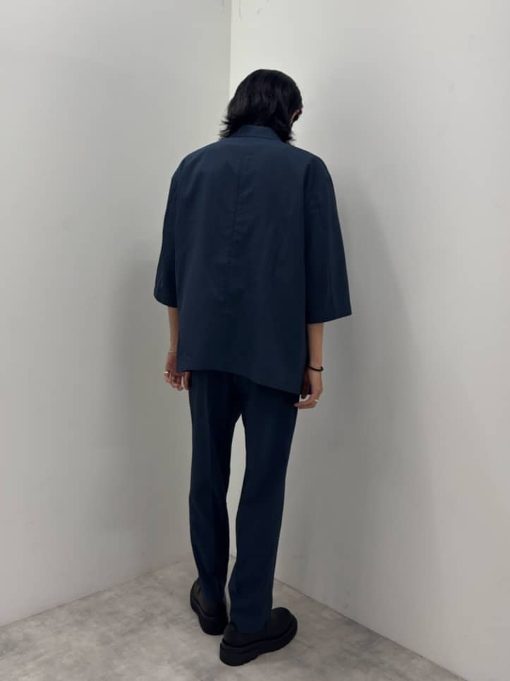 simさんの「tk.TAKEO KIKUCHI｜【セットアップ 2点セット】ダブルテーラード半袖ジャケット＋スラックス」を使ったコーディネート