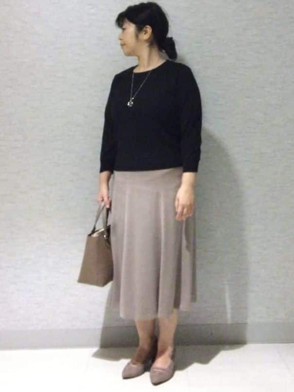 sakoさんの「Reflect｜【通勤】スエードライクフレアスカート」を使ったコーディネート