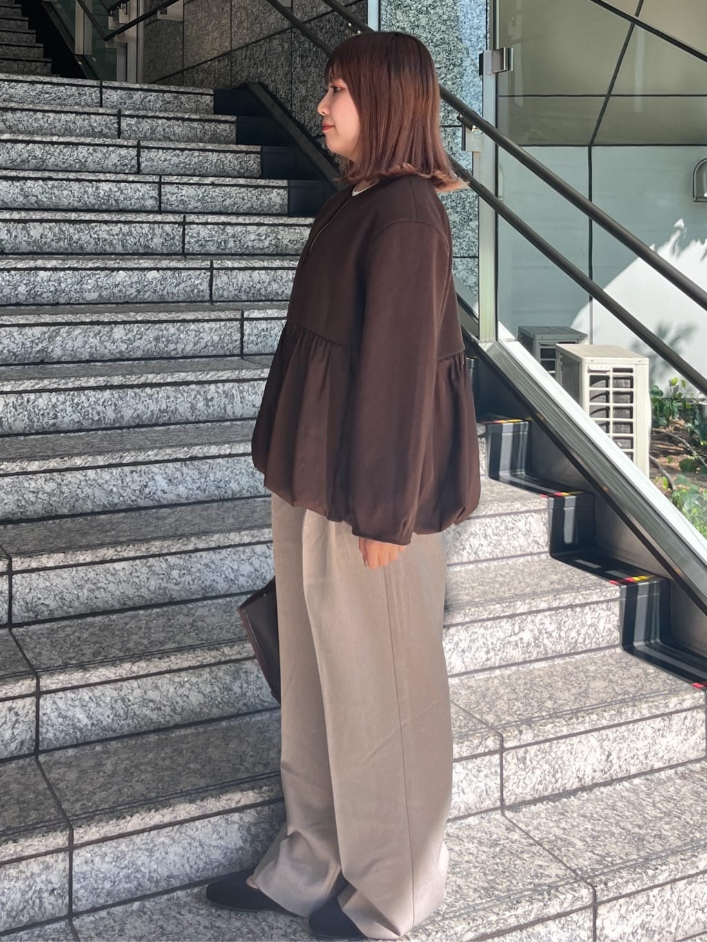 HANNAさんの「OPAQUE.CLIP｜ウールライクペプラムドッキングアウター【洗濯機洗い可】」を使ったコーディネート