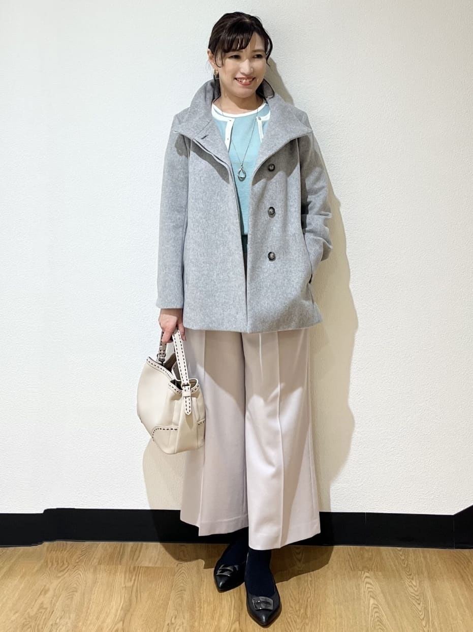 ayaさんの「Reflect｜【SS-4Lサイズ／衿が顔に当たらない◎】スタンドネックミドルコート」を使ったコーディネート