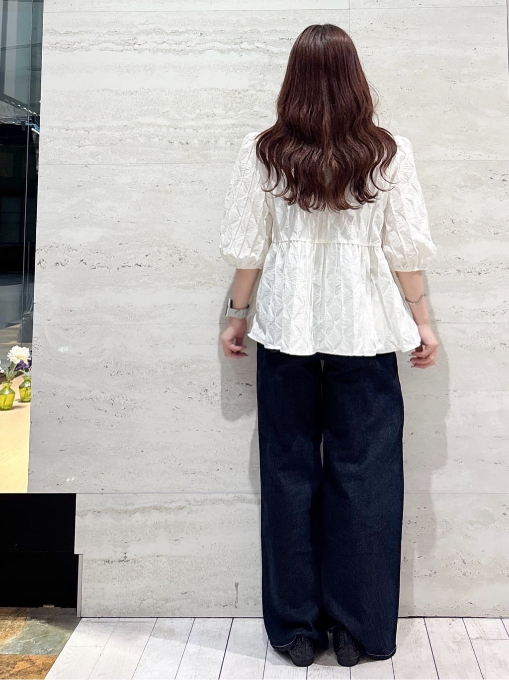 かほさんの「OPAQUE.CLIP｜ストレッチバギーデニム【洗濯機洗い可】《SS～LL》」を使ったコーディネート