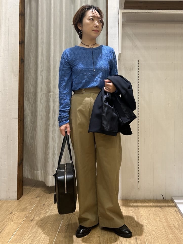 ga_riさんの「THE SHOP TK｜【今羽織るなら】ダブルブレストジャケット【セットアップ可/洗える】」を使ったコーディネート