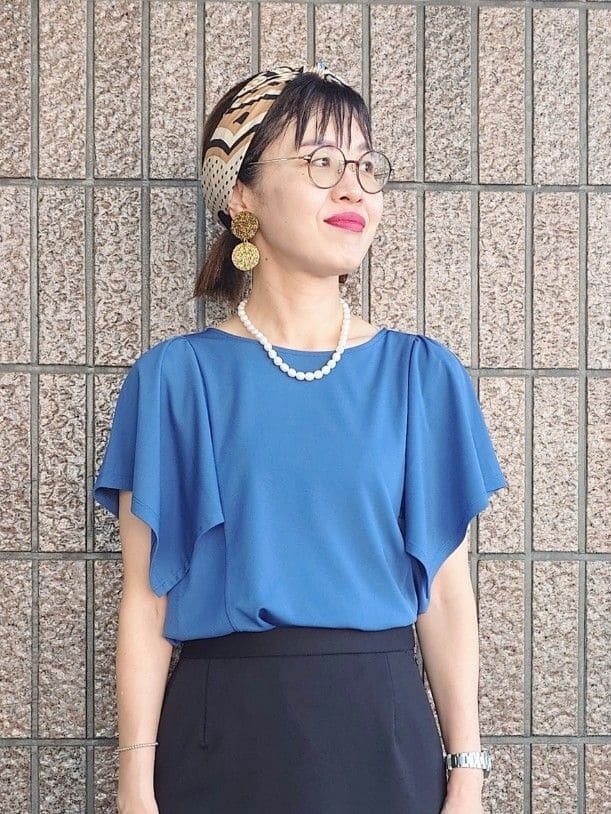 MUTSUKOさんの「UNTITLED｜【きれいめ／接触冷感／日本製】ハンカチスリーブプルオーバー」を使ったコーディネート