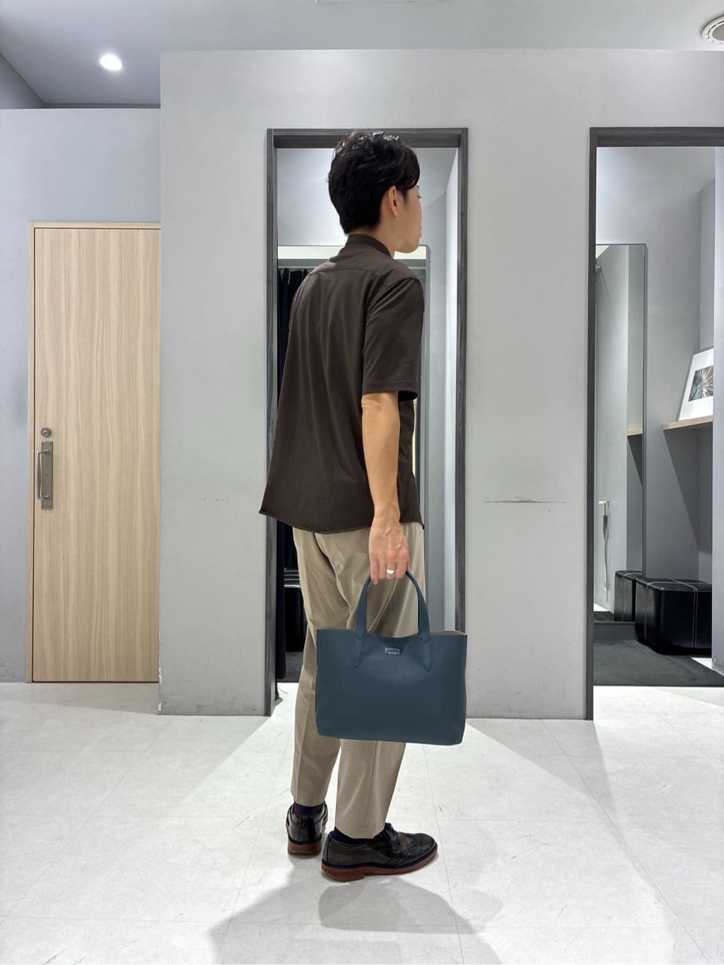 わいずみさんの「TAKEO KIKUCHI｜【COOL CITY WEAR】ストライプジャージ ボタンダウンシャツ /接触冷感」を使ったコーディネート