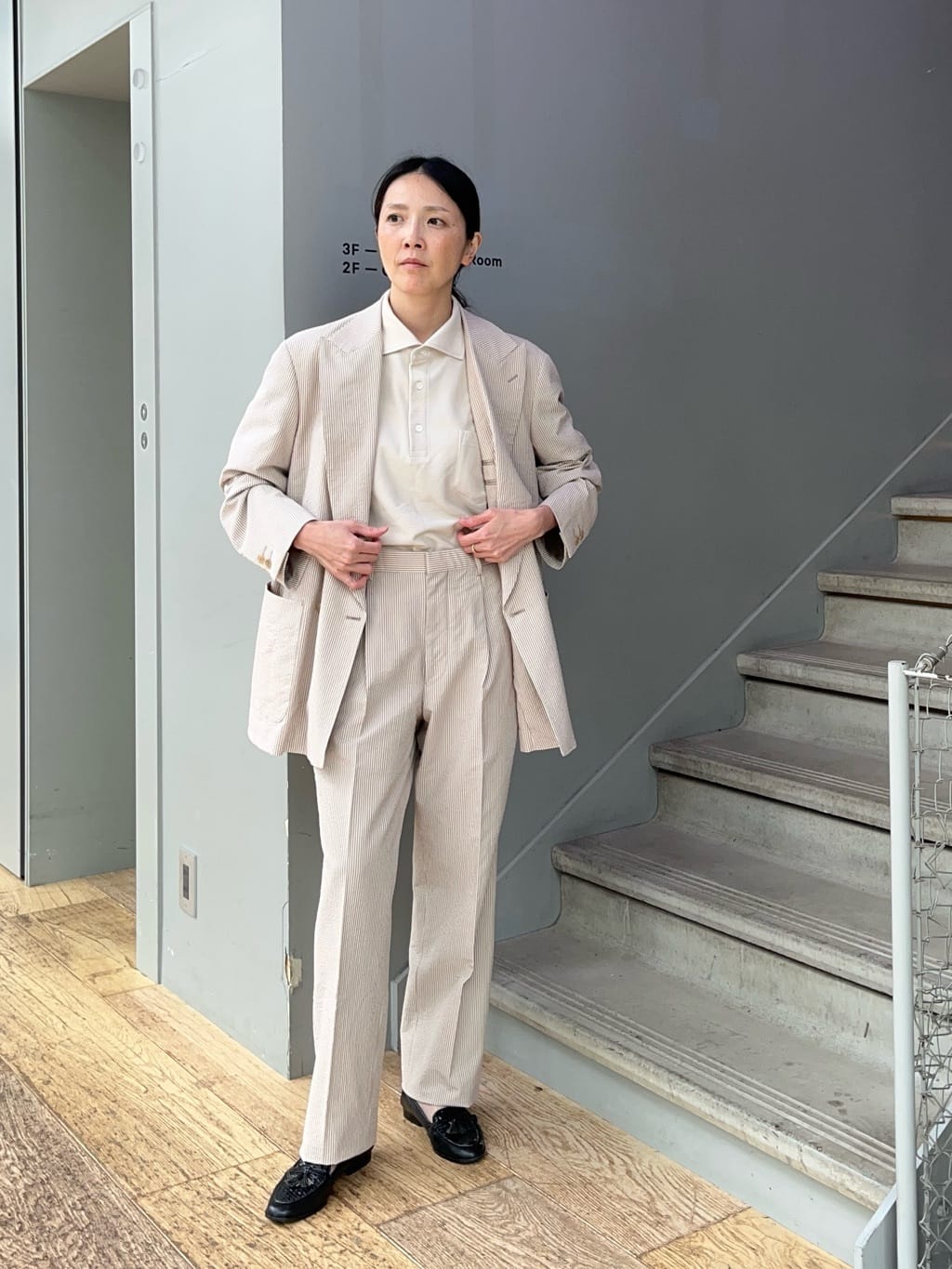 神野（jinno）さんの「TAKEO KIKUCHI｜【抗菌防臭／9色5サイズ展開】ハニカムメランジ ポロシャツ」を使ったコーディネート