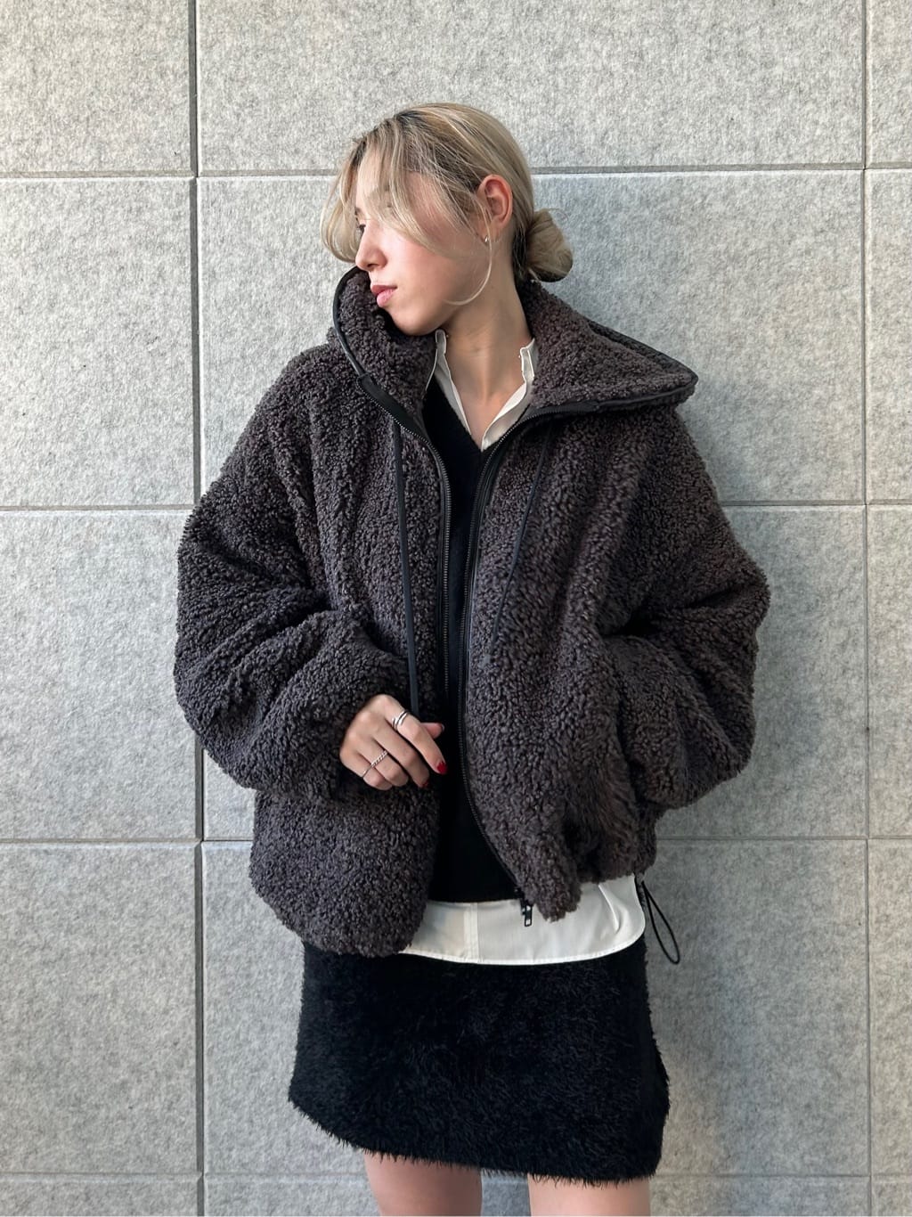 honoka Aさんの「CODE A｜boa hoodie blouson」を使ったコーディネート