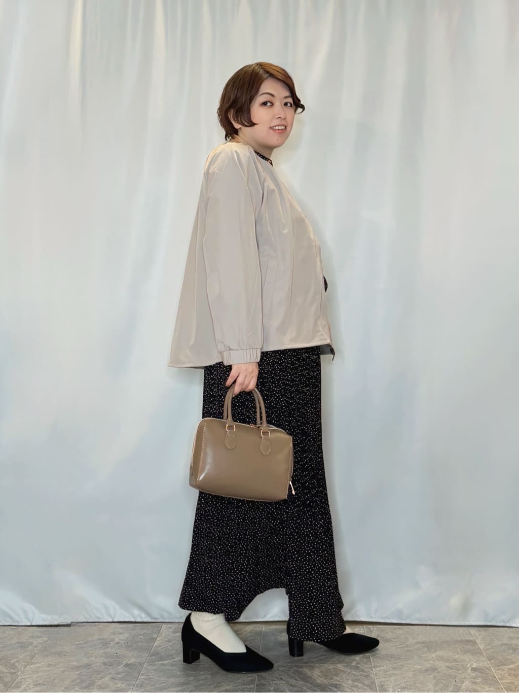 たみさんの「SHOO･LA･RUE｜【S-LL】オンとオフどちらにも使える 軽量なノーカラーブルゾン」を使ったコーディネート