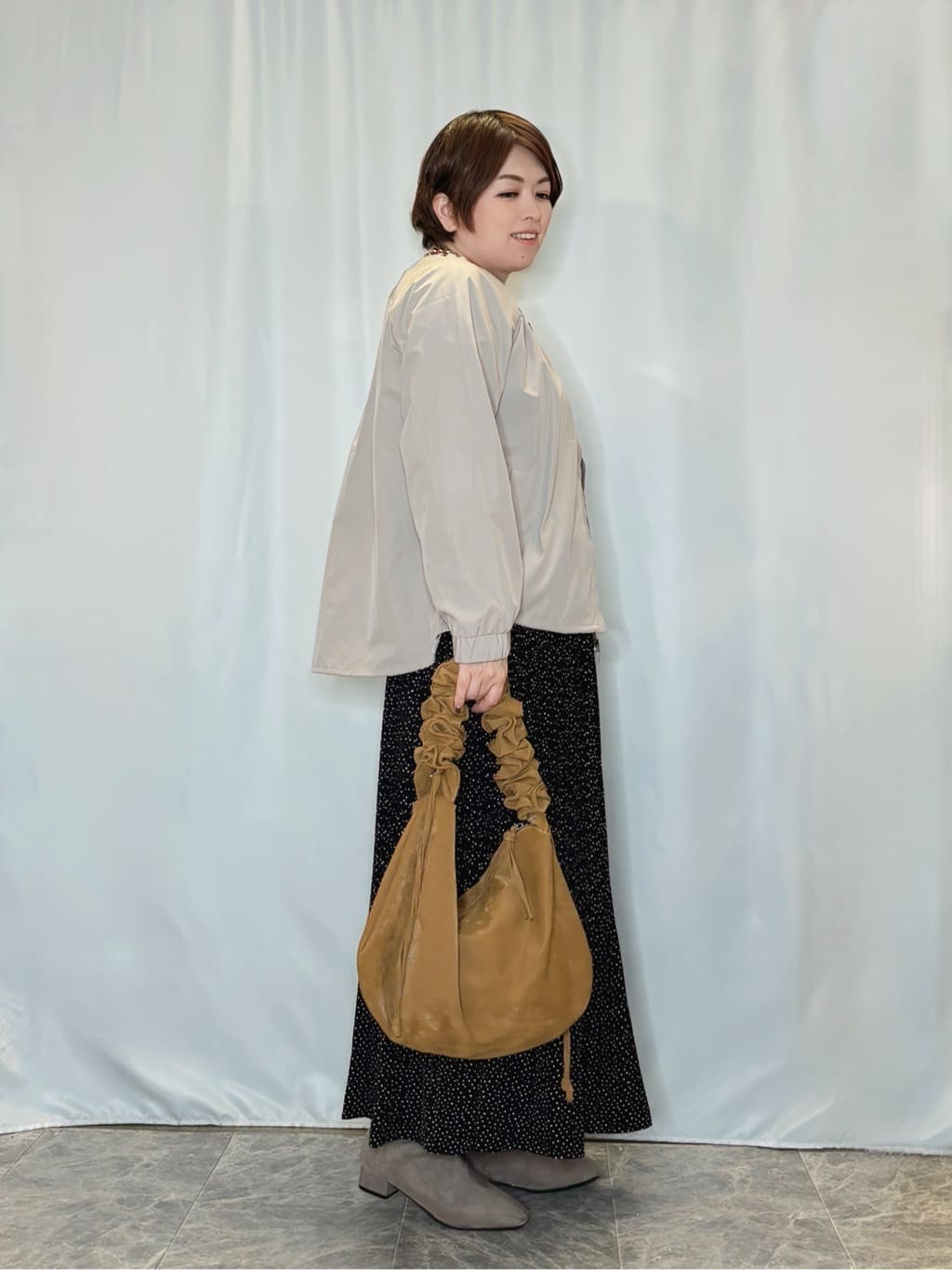 たみさんの「SHOO･LA･RUE｜【S-LL】オンとオフどちらにも使える 軽量なノーカラーブルゾン」を使ったコーディネート