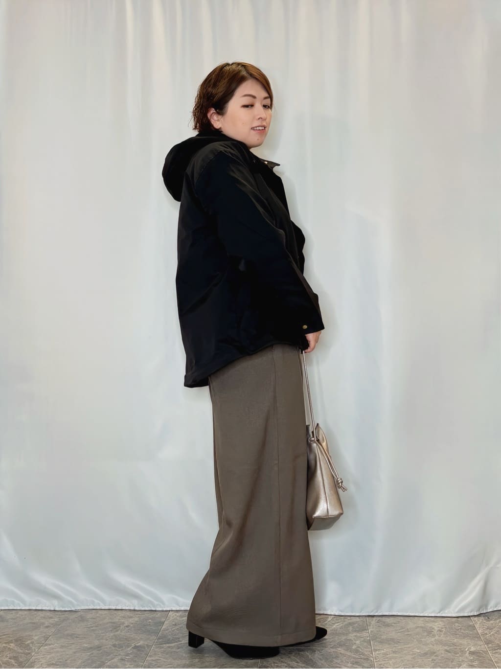 たみさんの「SHOO･LA･RUE｜【絶妙なゆるピタ/洗濯機可】ちくちくしにくい リブハイネックやわらかニット」を使ったコーディネート