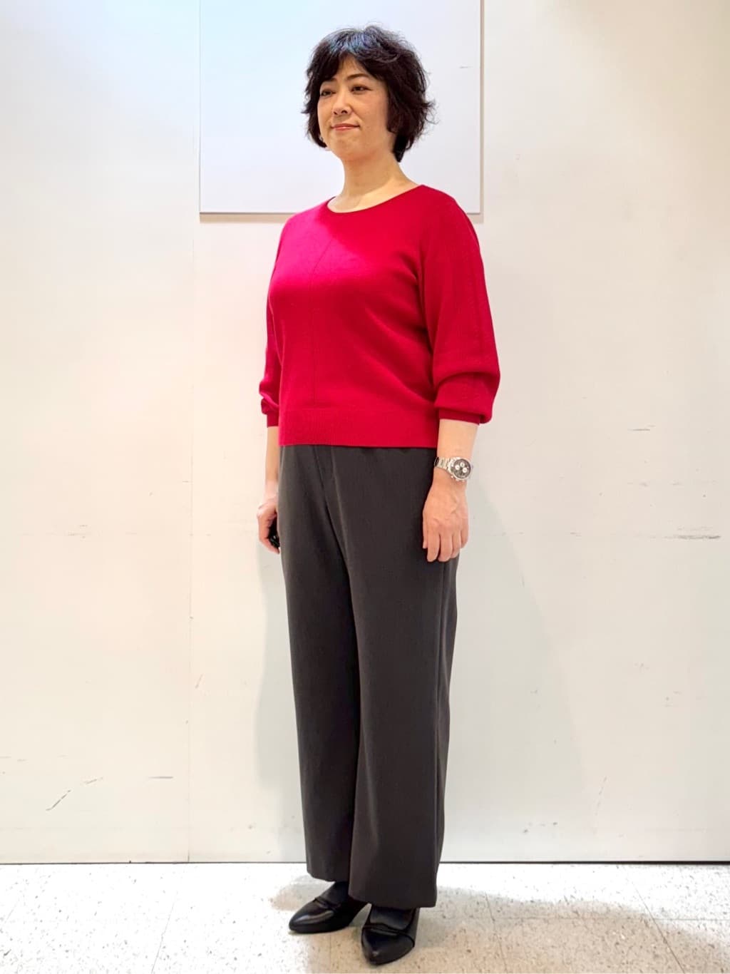 ヤスコさんの「Reflect｜【選べる6色／長く着られる◎】ボートネックニット」を使ったコーディネート