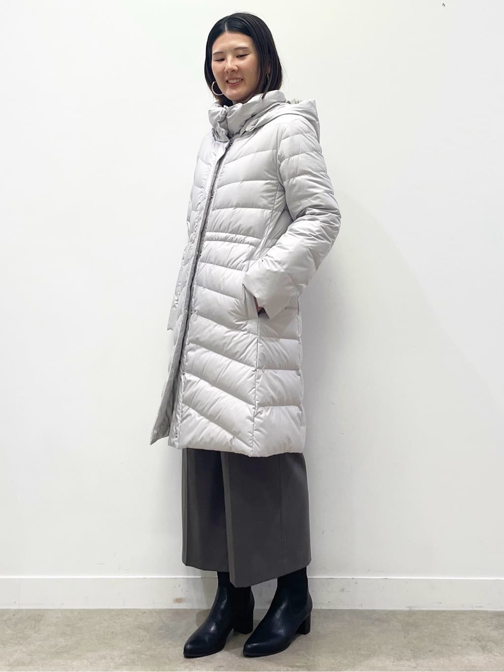 あやたかさんの「Reflect｜【SS-4Lサイズ／ウエスト調整可】フーデッドロングダウンコート」を使ったコーディネート